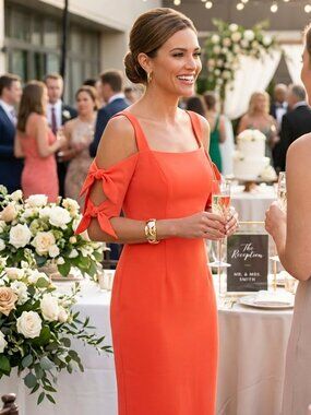 Maggie London Bright Orange Size 8 Dress